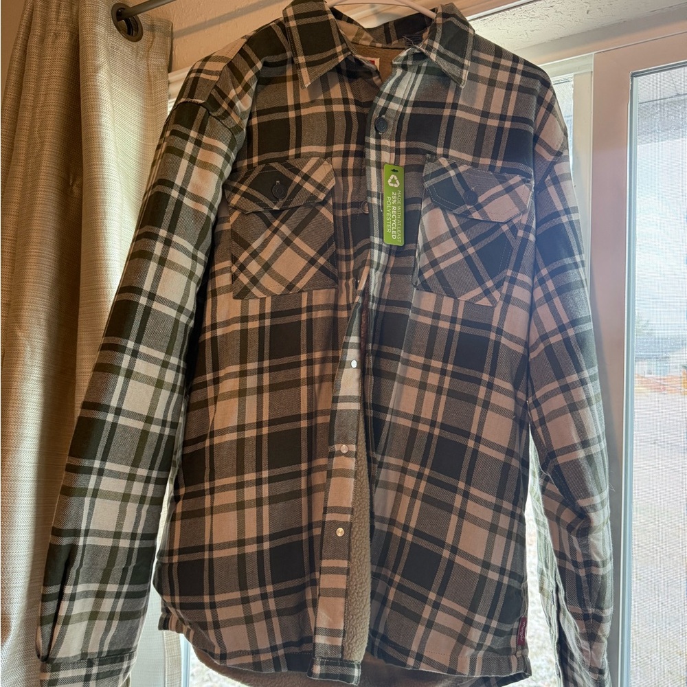 Wrangler Black and White Plaid Shirt Jacket